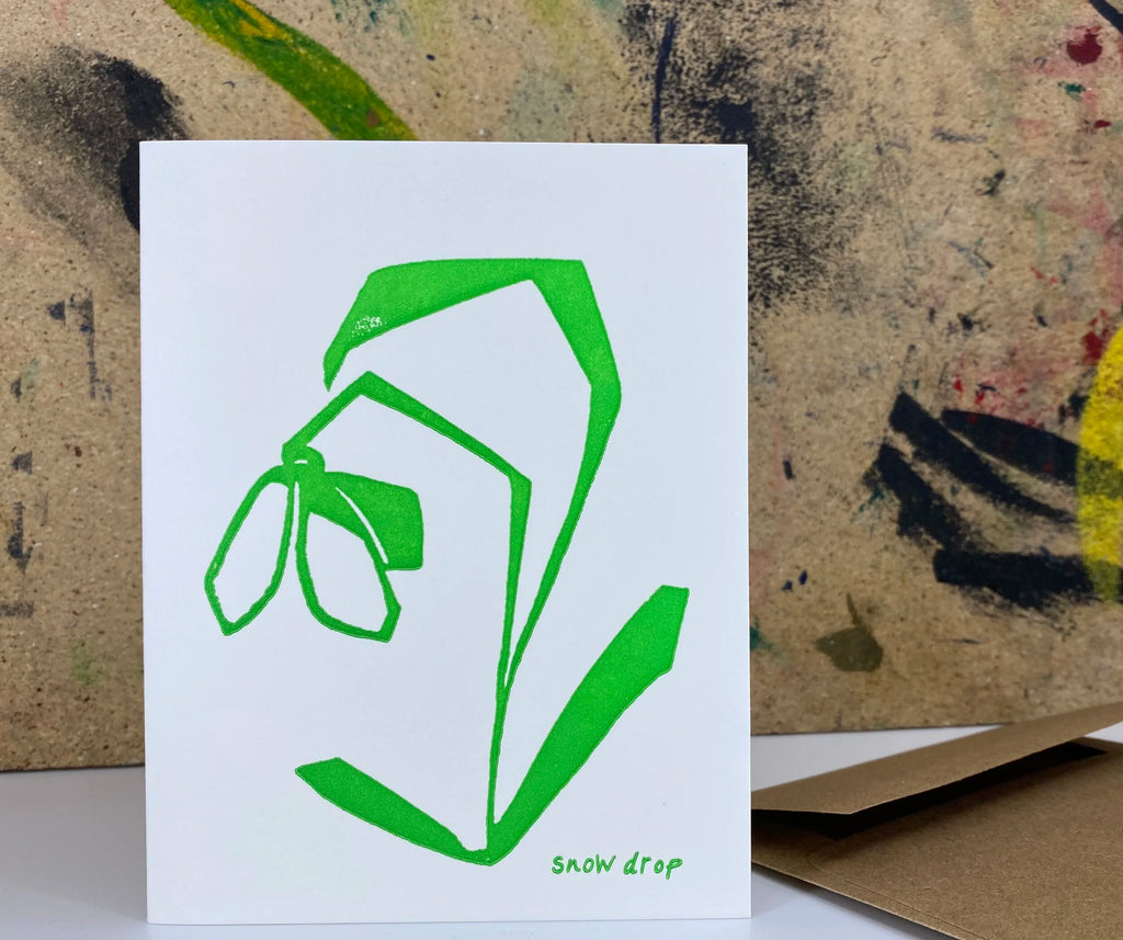 The Pear in Paper | 'Snowdrop' Letterpress Card