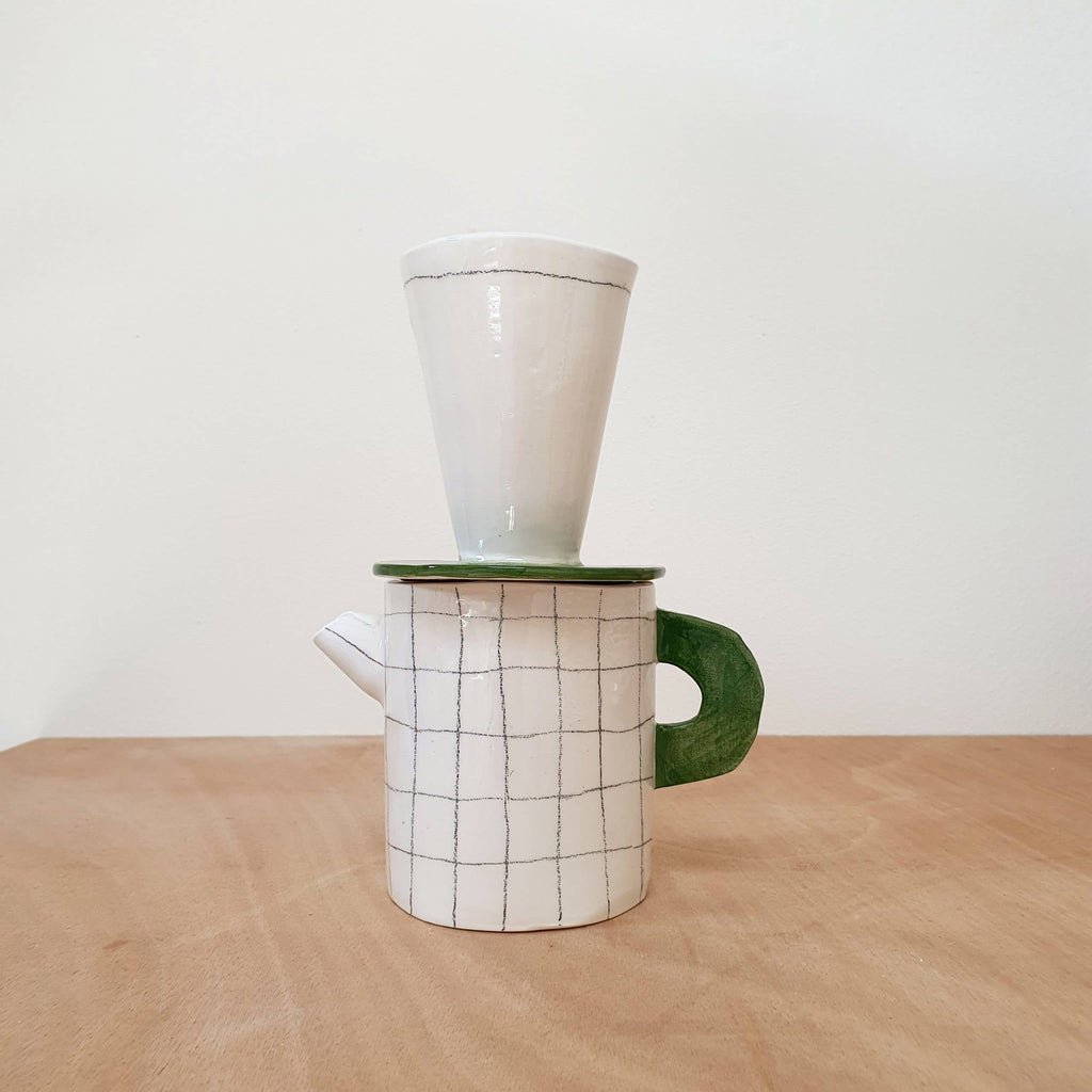 Checkered Coffee Carafe With Percolator