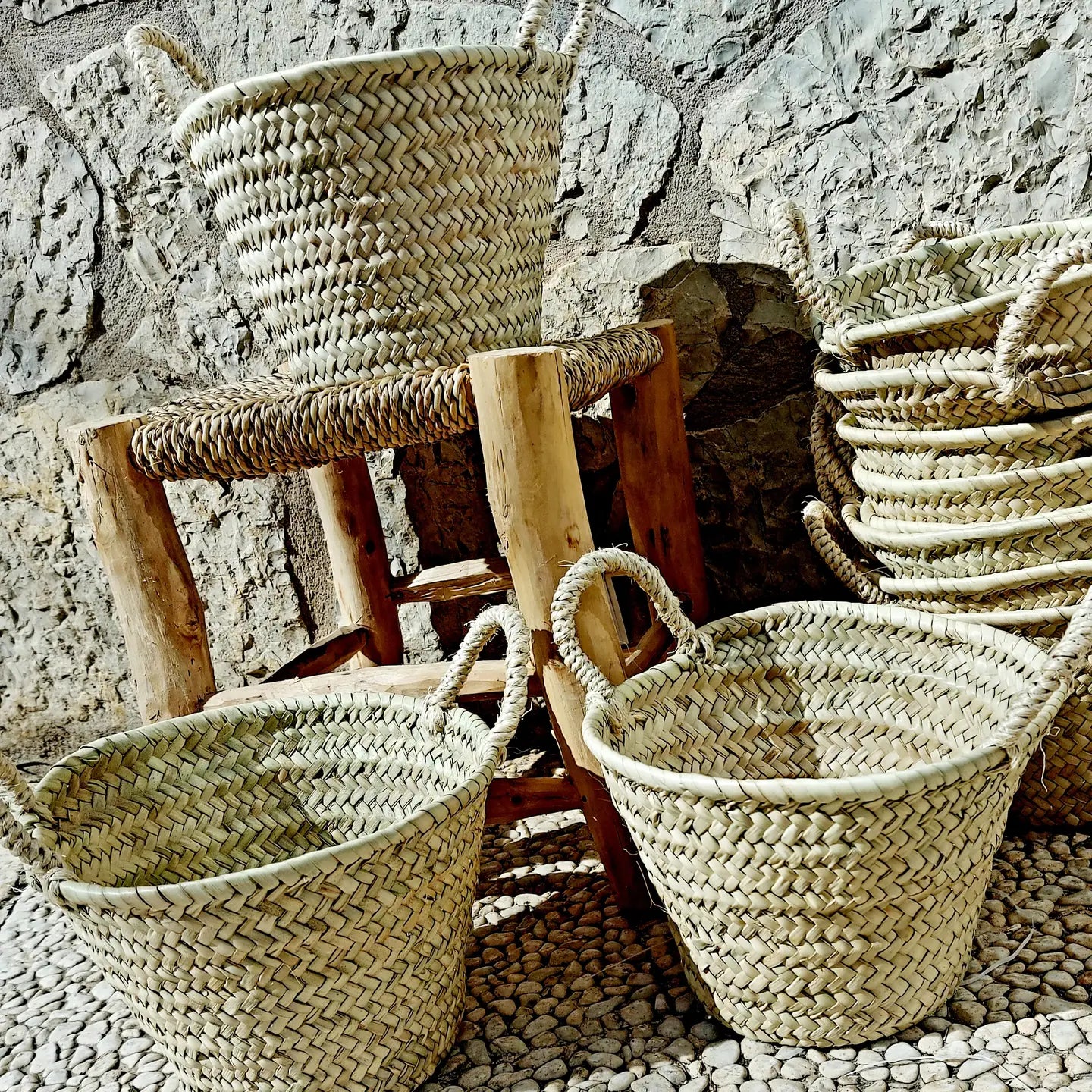 Handwoven palm basket | Little