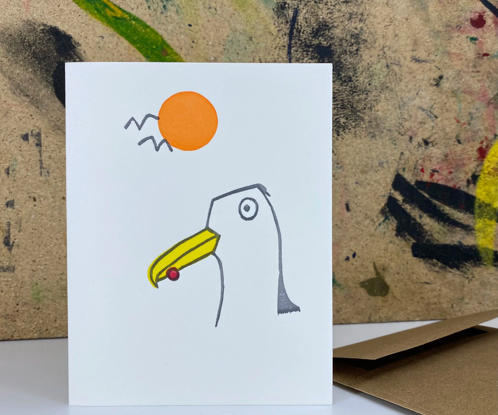 The Pear in Paper | 'Herring Gull' Letterpress Card