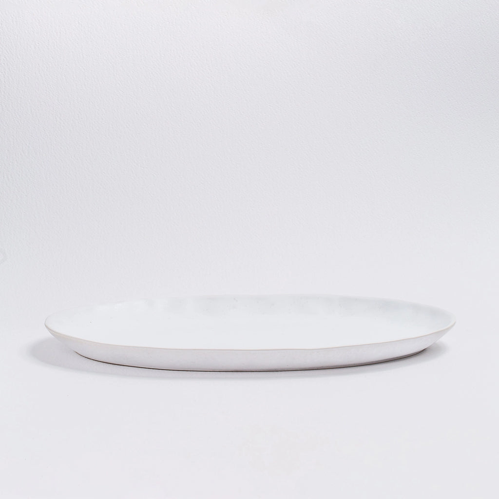 Handmade Oval Serving Platter | White