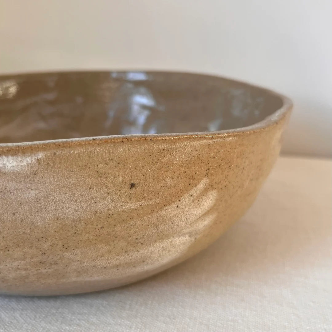 Laura Boyd Ceramics | Hand-built Stoneware Serving Bowl | Sand