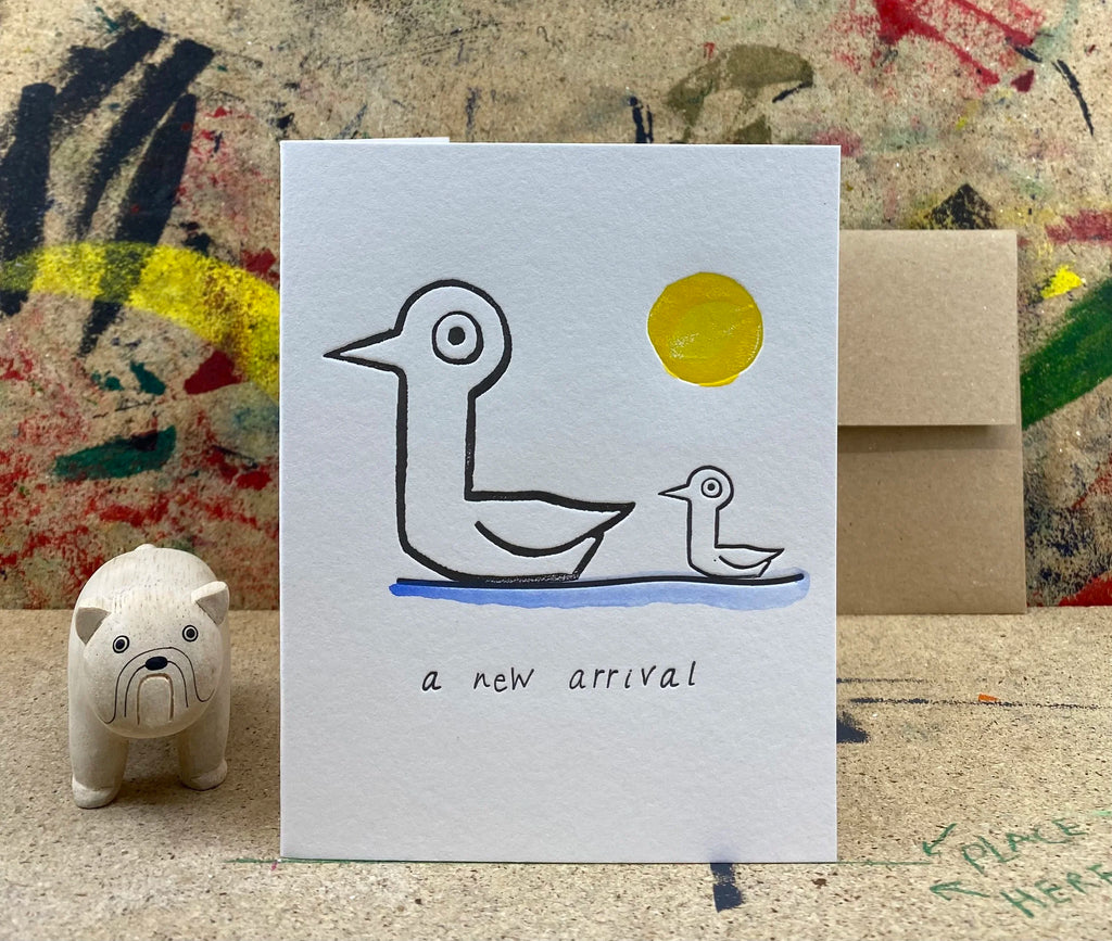 The Pear in Paper | 'A New Arrival' Letterpress Card