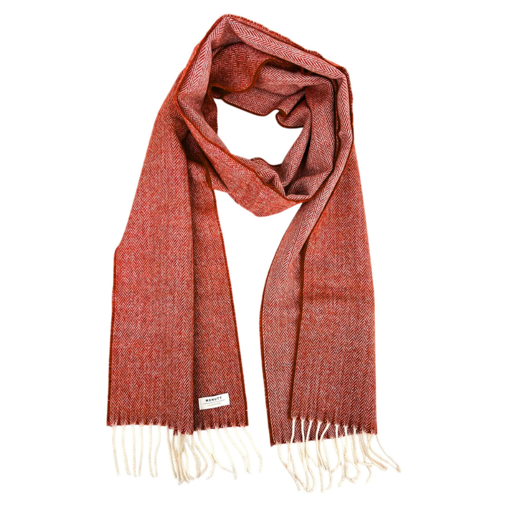 McNutt of Donegal | Merino Lambswool Scarf | Tabasco Herringbone