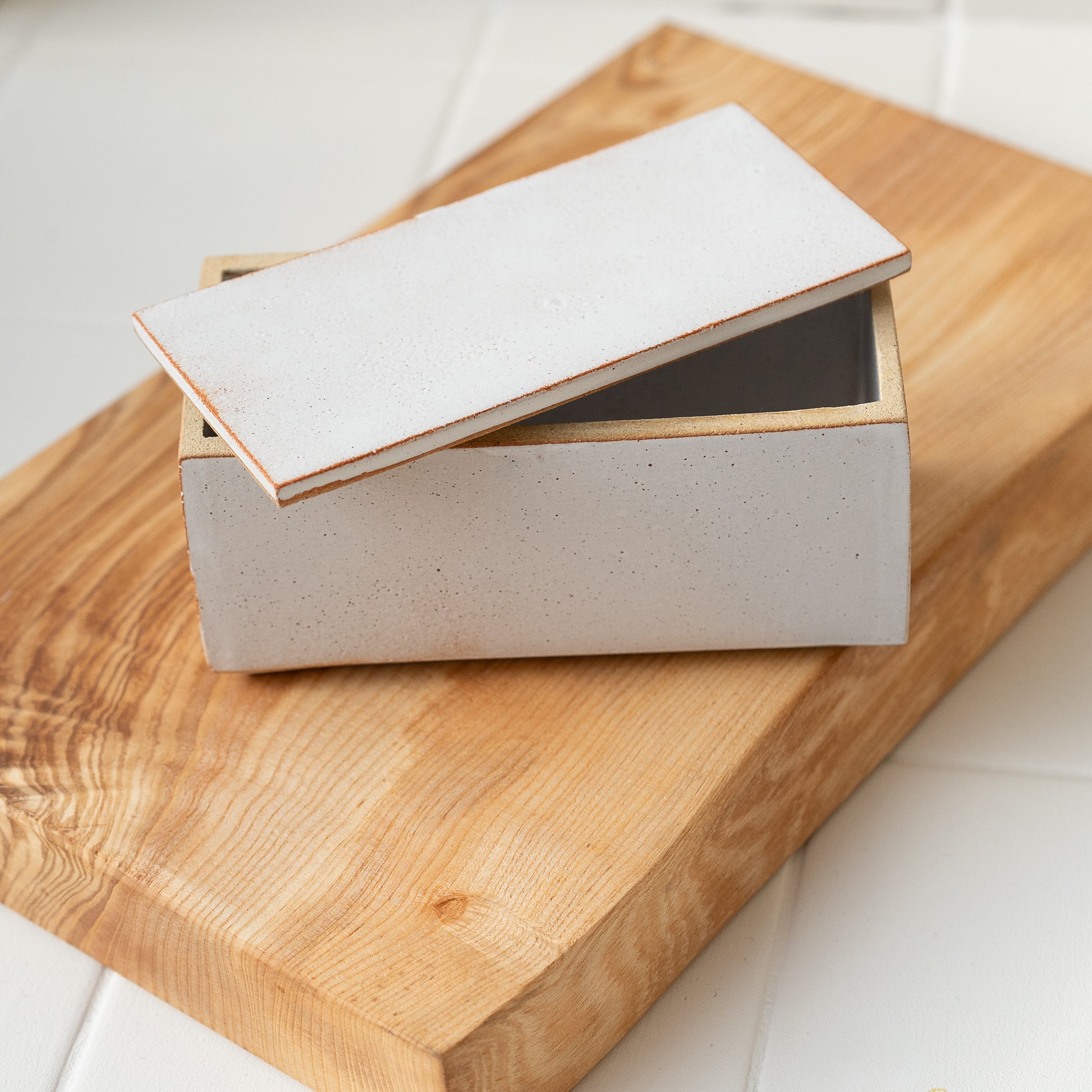 Ballymorris Pottery | Rectangle Butter Dish | White