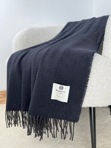 Merino Lambswool Blanket / Slate Navy