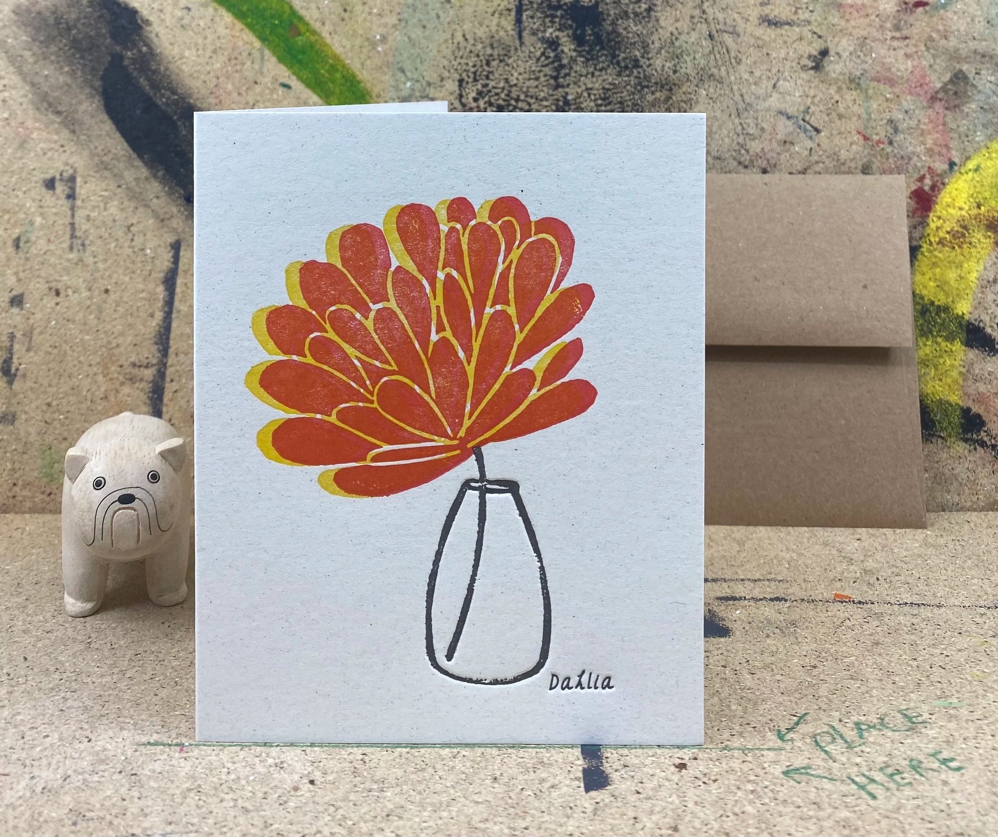 The Pear in Paper | 'Dahlia' Letterpress Card