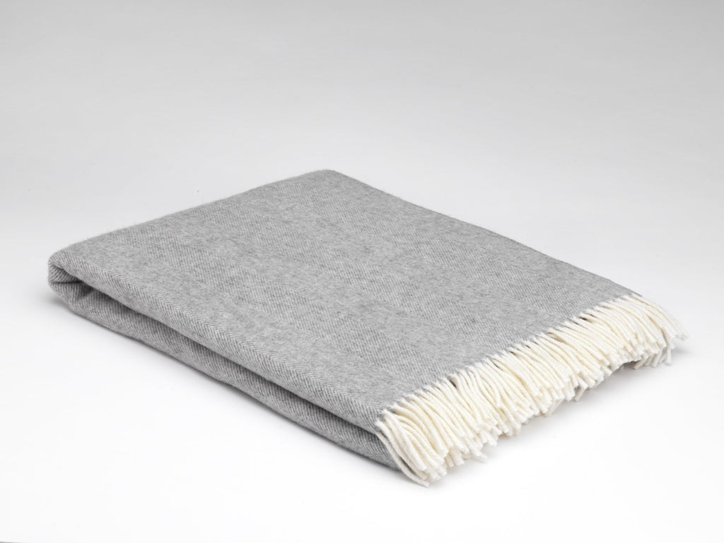 McNutt of Donegal | Merino Lambswool Blanket | Uniform Grey