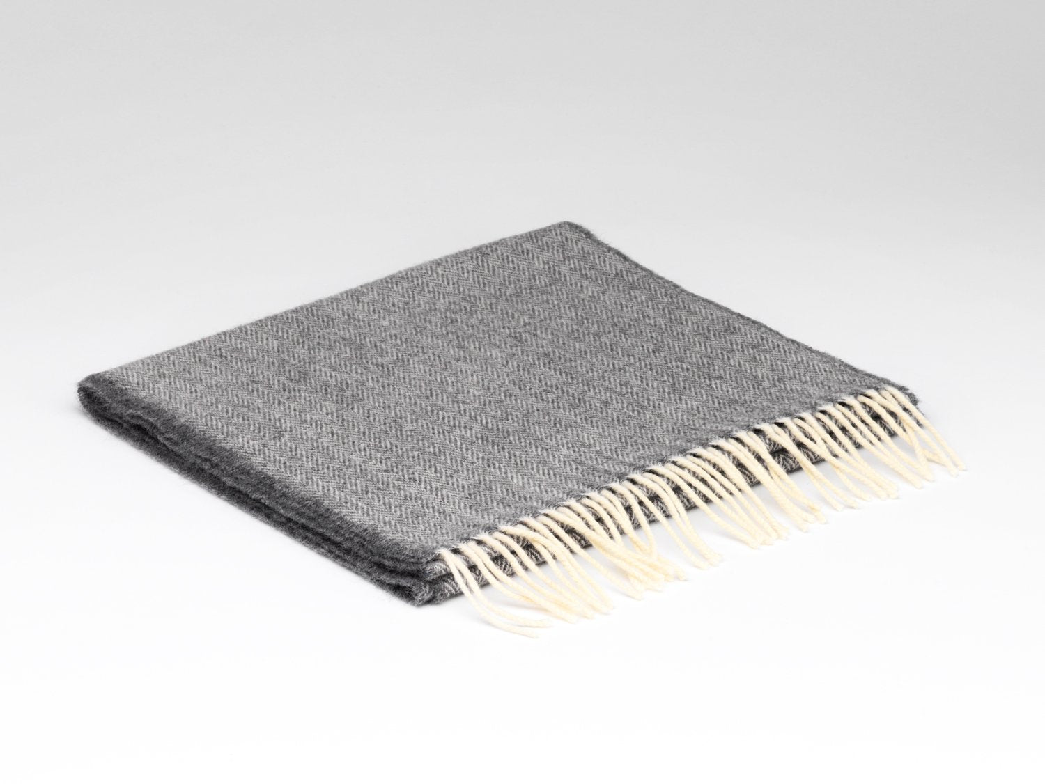 McNutt of Donegal | Merino Lambswool Scarf | Uniform Grey Herringbone