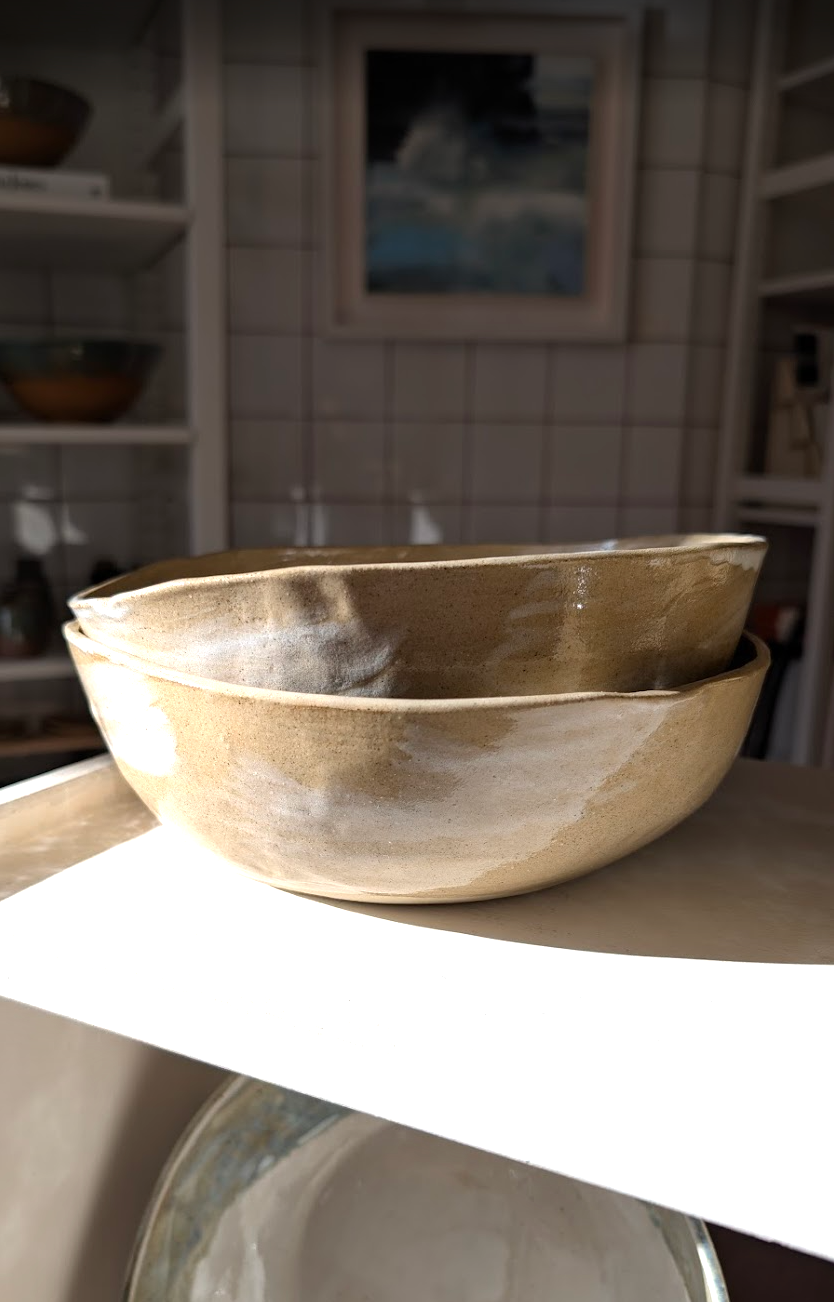 Laura Boyd Ceramics | Hand-built Stoneware Serving Bowl | Sand