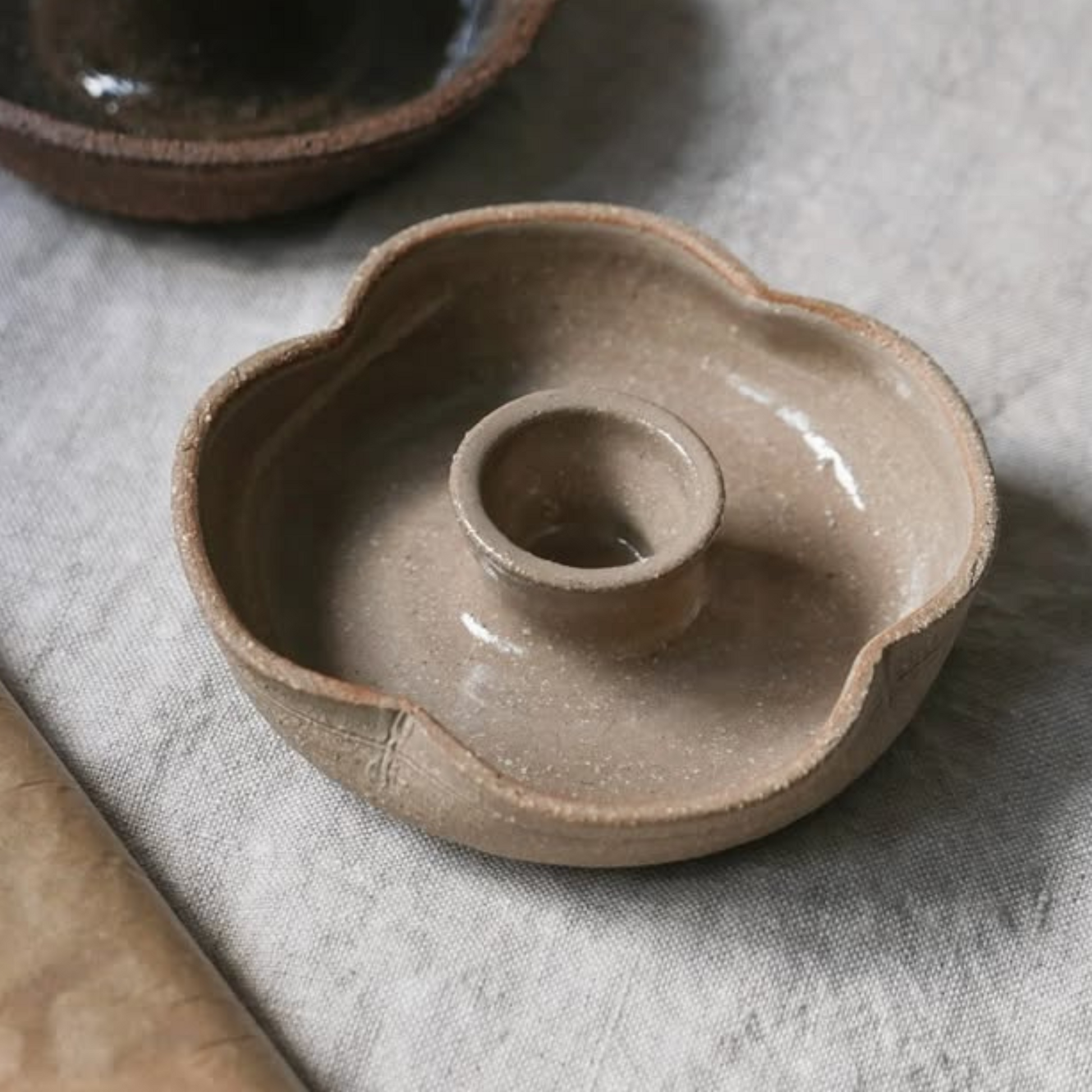 Finnerty Ceramics | Pinched Candle Holder | Natural