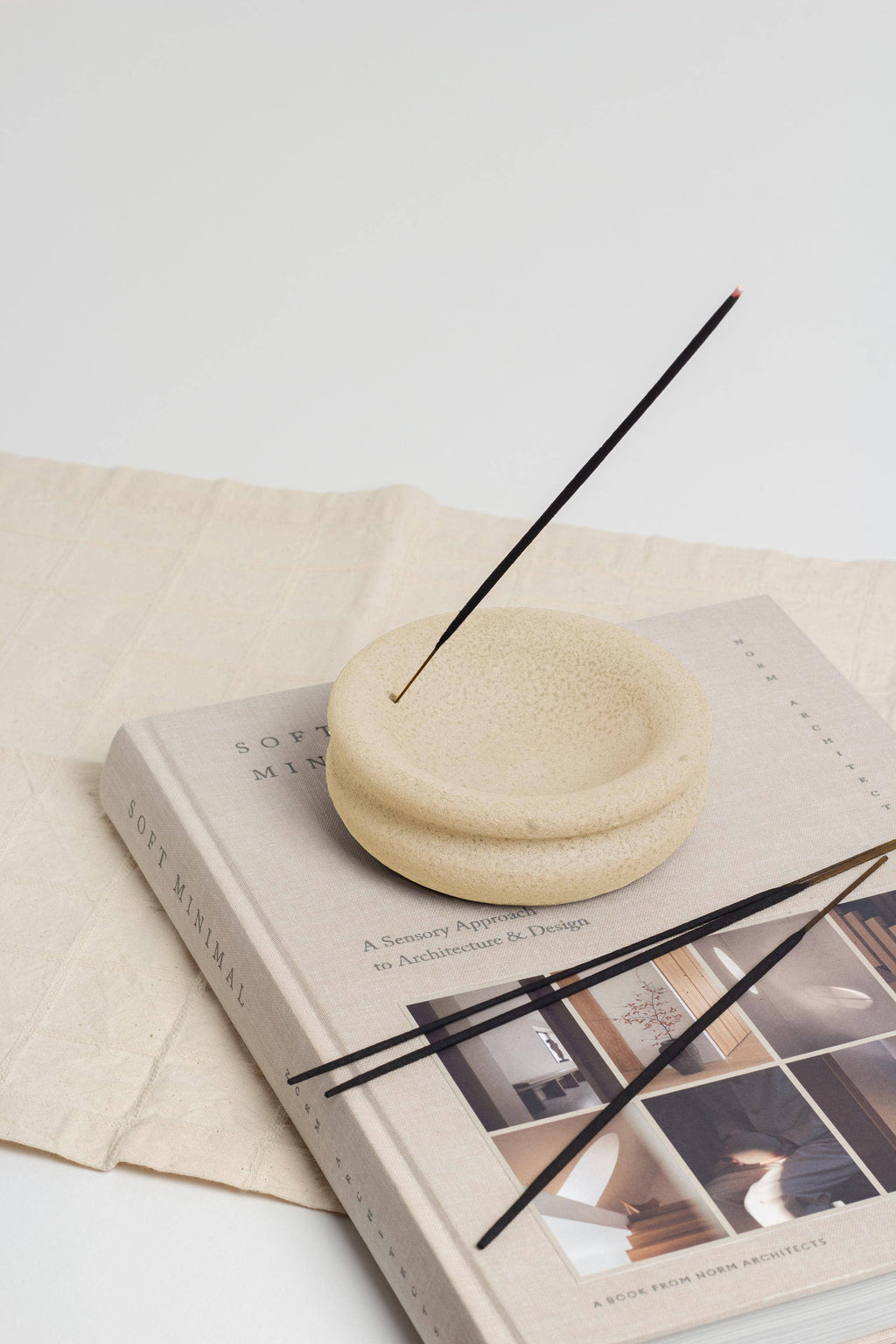 Handmade Ceramic Incense Holder | Textured Sand