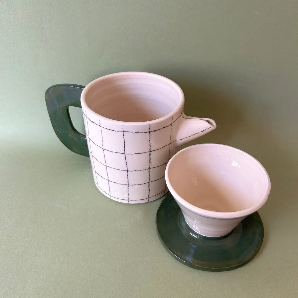 Checkered Coffee Carafe With Percolator