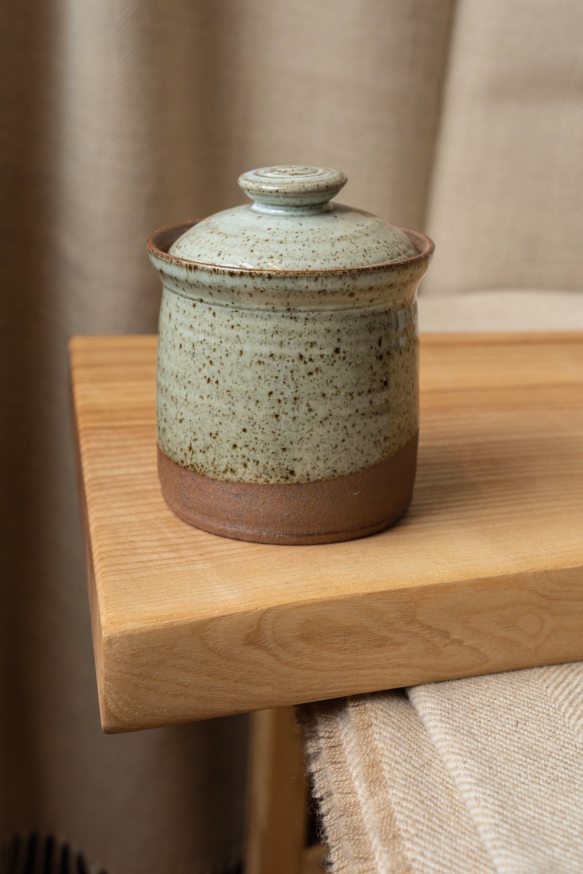 Cloonmore Pottery | Hand-thrown Lidded Pot | Soft Green