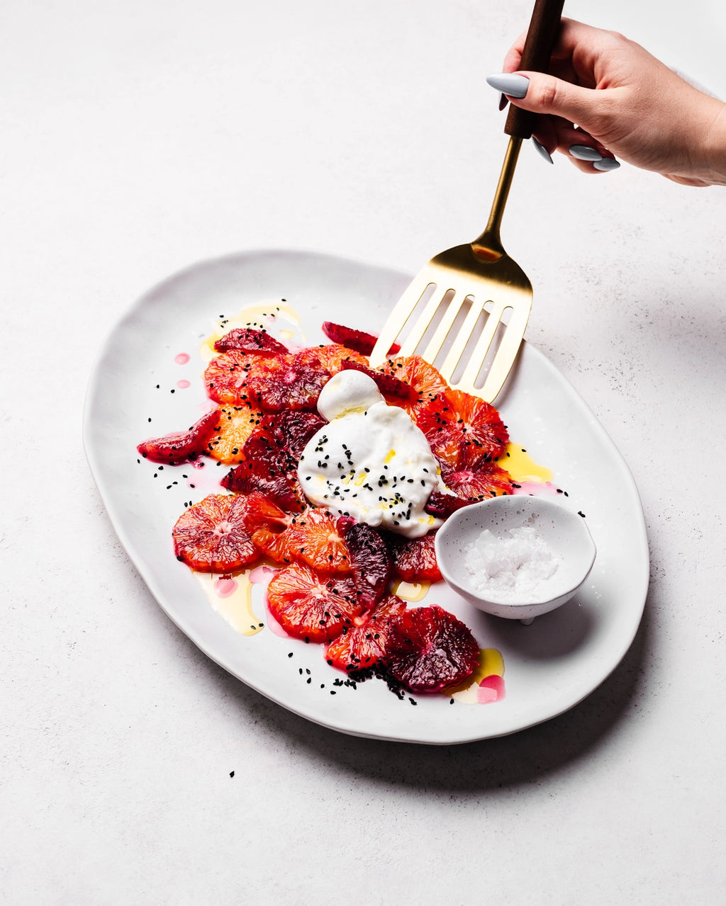 Handmade Oval Serving Platter | White