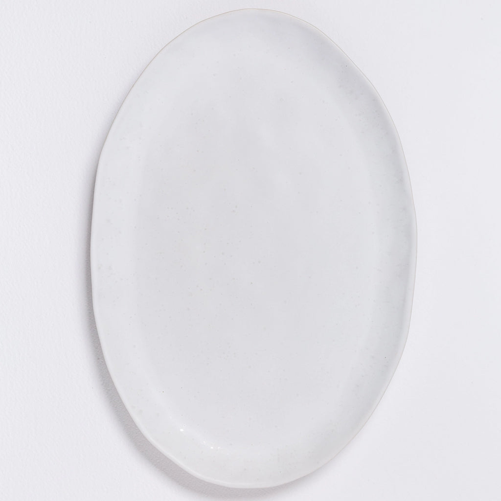 Handmade Oval Serving Platter | White