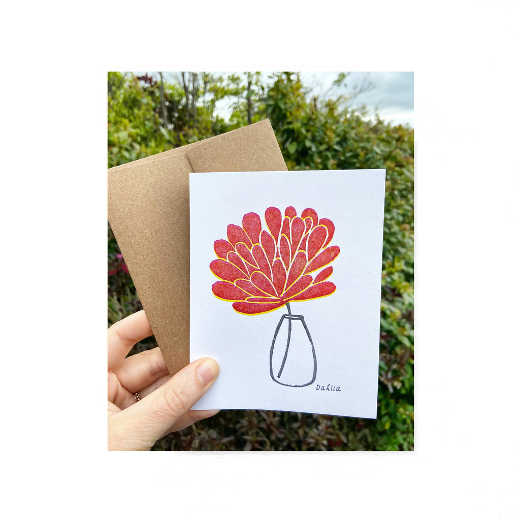 The Pear in Paper | 'Dahlia' Letterpress Card